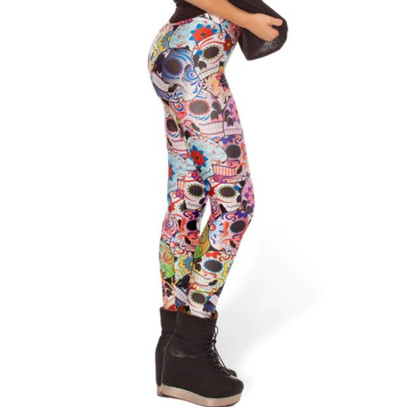 🍒5/$20🍒Lotus Leggings - "Day of the Dead" Leggings - Picture 4 of 9